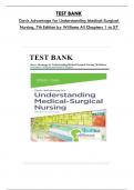 Test Bank For Davis Advantage for Understanding Medical-Surgical Nursing, 7th Edition by Williams, Consists Of 57 Complete Chapters, ISBN: 978-1719644587