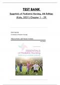 Test Bank For Essentials of Pediatric Nursing, 4th Edition By Kyle, Consists Of 29 Complete Chapters, ISBN: 978-1975139841