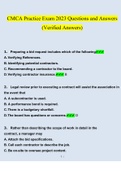 CMCA Practice Exam 2023 Questions and Answers (Verified Answers)