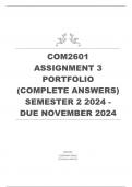 COM2601 Assignment 3 PORTFOLIO (COMPLETE) Semester 2 2024 - DUE November 2024