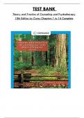 Test Bank For Theory and Practice of Counseling and Psychotherapy 10th Edition by Corey, Consists Of 16 Complete Chapters, ISBN: 978-1305263727