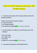 NACE CP2 Quiz 1 - 4 (Questions and Answers )(Verified Answers)