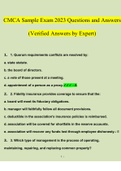 CMCA Sample Exam Questions and Answers 2023 (Verified Answers by Expert) 