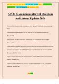 APCO Telecommunicator Test Questions and Answers Updated 2024