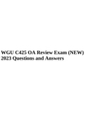 WGU C425 OA Review Exam (NEW) 2023 Questions and Answers.