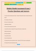 Holistic Health Assessment Exam 3 Practice Questions and Answers