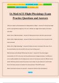 IA Med/ACE Flight Physiology Exam Practice Questions and Answers