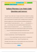 Indiana Pharmacy Law Study Guide Questions and Answers