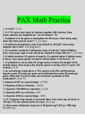 PAX Math Practice exam latest updated