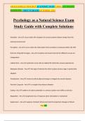 Psychology as a Natural Science Exam Study Guide with Complete Solutions