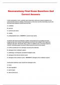 Neuroanatomy Final Exam Questions And Correct Answers