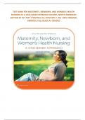 TEST BANK FOR MATERNITY, NEWBORN, AND WOMEN'S HEALTH NURSING 2E: A CASE-BASED APPROACH SECOND, NORTH AMERICAN EDITION BY DR. AMY O'MEARA| ALL CHAPTERS 1- 30| 100% ORIGINAL VERIFIED| FULL GUIDE A+ GRADED