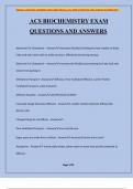 ACS BIOCHEMISTRY EXAM QUESTIONS AND ANSWERS