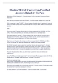 Florida TLSAE Correct And Verified Answers Rated A+ To Pass