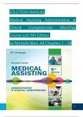 Solution Manual for Medical Assisting Administrative & Clinical Competencies (MindTap Course List) 9th Edition by Michelle Blesi, Verified Chapters 1 - 58, Complete Newest Version