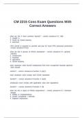 CM 2215 Coss Exam Questions With Correct Answers