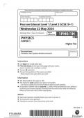 Pearson Edexcel Level 1/Level 2 GCSE PHYSICS PAPER 1 Higher Tier question paper 2024 june 1pho/1h