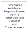 Humanitarian Assistance Response Training (HART) Pretest Exam 2023 Questions and Correct Answers
