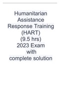 Humanitarian Assistance Response Training (HART) (9.5 hrs) 2023 Exam with complete solution