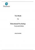 Educational Psychology, 14th edition by Anita Woolfolk Test Bank, Questions and Answers (All Chapters)