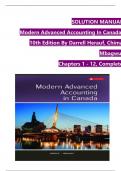 Modern Advanced Accounting In Canada, 10th Edition Solution Manual By Darrell Herauf, Chima Mbagwu, Verified Chapters 1 - 12, Complete Newest Version