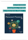 Solution Manual and Answer Guide for Personal Finance, 14th Edition By (E. Thomas Garman, 2024) Verified Chapters 1 - 17, Complete Newest Version