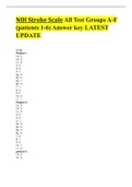 NIH Stroke Scale All Test Groups A-F (patients 1-6) Answer key LATEST UPDATE 