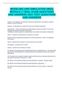 MODELING AND SIMULATION (M&S) MODULE 2 TRIAL EXAM QUESTIONS AND ANSWERS 2023 TEST QUESTIONS AND ANSWERS