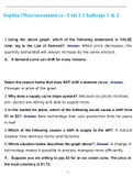 Sophia (Macroeconomics) - Unit 2 Challenge 1 & 2 latest update with all the correct answers