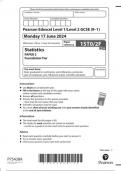 Pearson Edexcel Level 1/Level 2 GCSE  Statistics PAPER 2 Foundation Tier 1sto/1h