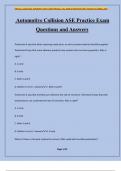 Automotive Collision ASE Practice Exam Questions and Answers