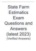 State Farm Estimatics Exam Questions and Answers (latest 2023) (Verified Answers).