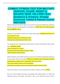 COMBAT FITNESS TEST FOR MILITARY {SURVIVE, EVADE, RESIST & ESCAPE) SERE 100.2 PRE-TEST Questions & Answers- Already Examined, Tested & Passed (Latest 2022/2023)