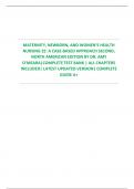 MATERNITY, NEWBORN, AND WOMEN'S HEALTH NURSING 2E: A CASE-BASED APPROACH SECOND, NORTH AMERICAN EDITION BY DR. AMY O'MEARA|COMPLETE TEST BANK | ALL CHAPTERS INCLUDED| LATEST UPDATED VERSION| COMPLETE GUIDE A+