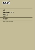 AQA June 2022 AS MATHEMATICS 7356/2 Paper 2  QP And Mark scheme Version: 1.0 Final Mark Scheme