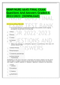 NRNP/NURS 6645 FINAL EXAM Questions And Answers Graded A 2022/2023  {DOWNLOAD}