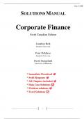 Solutions for Corporate Finance, Sixth Canadian Edition, 6th Edition Berk (All Chapters included)