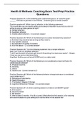 Health & Wellness Coaching Exam Test Prep Practice Questions