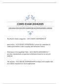 CDMS EXAM 20242025 WITH GUARANTEED ACCURATE ANSWERS |VERIFIED