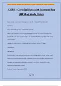 CSPR - Certified Specialist Payment Rep (HFMA) Study Guide