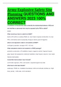 Army Explosive Safety Site Planning QUESTIONS AND ANSWERS 2023 100% CORRECT 