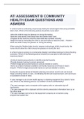 ATI ASSESSMENT B COMMUNITY HEALTH EXAM QUESTIONS AND ASWERS