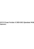 ACLS Exam Version A 2020-2021 Questions With Answers.