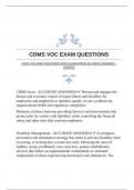 CDMS VOC EXAM QUESTIONS WITH GUARANTEED ACCURATE ANSWERS |VERIFIED