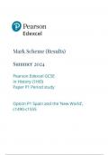 Pearson Edexcel GCSE In History (1HI0) Paper P1 Period study Option P1 Spain and the ‘New World’, c1490-c1555  1hio/p1 mark scheme june 2024