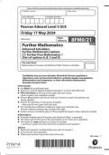 Pearson Edexcel Level 3 GCE 8FM0/21 Further Mathematics Advanced Subsidiary Further Mathematics options 21: Further Pure Mathematics 1 (Part of options A, B, C and D Question paper June 2024