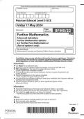 Pearson Edexcel Level 3 GCE 8FM0/22 Further Mathematics Advanced Subsidiary Further Mathematics options 22: Further Pure Mathematics 2 (Part of option A only) Question paper June 2024