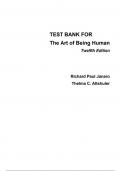 Test Bank For Art of Being Human, The Humanities as a Technique for Living, 12th Edition by Richard Paul Janaro Thelma Altshuler