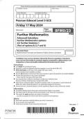 Pearson Edexcel Level 3 GCE 8FM0/23 Further Mathematics Advanced Subsidiary Further Mathematics options 23: Further Statistics 1 (Part of options B, E, F and G) Question paper June 2024