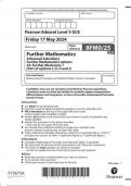 Pearson Edexcel Level 3 GCE 8FM0/25 Further Mathematics Advanced Subsidiary Further Mathematics options 25: Further Mechanics 1 (Part of options C, E, H and J) Question paper June 2024